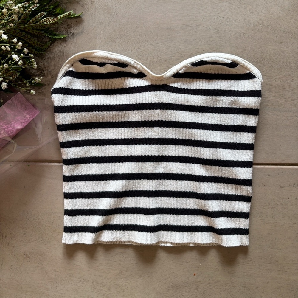 H&M Stripe Sweetheart Tube Top (size Xs)